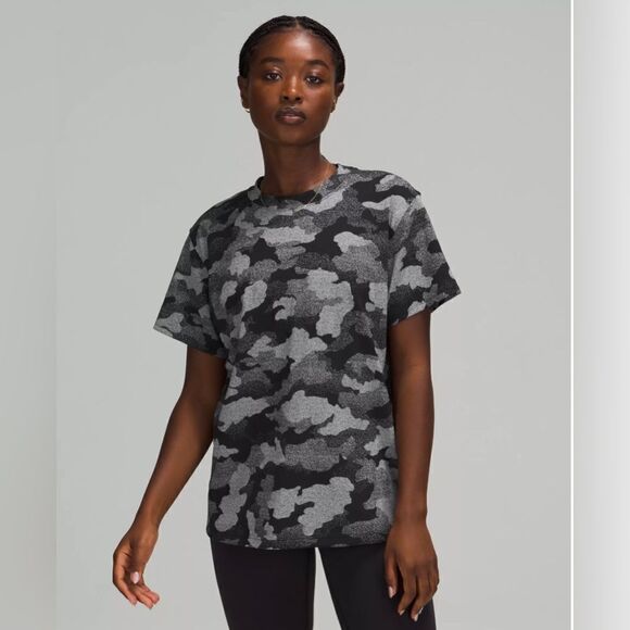 Lululemon All Yours Training Tee Shirt Black camo women - Picture 6 of 6